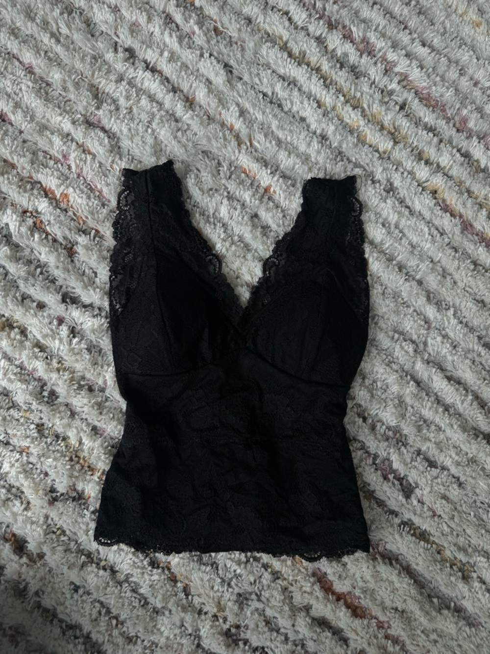Black Lace V-Neck corset Tank Top